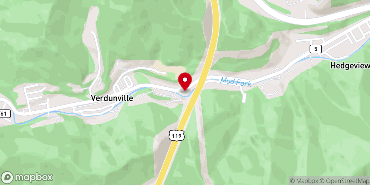 Map showing location of Verdunville Church of God
