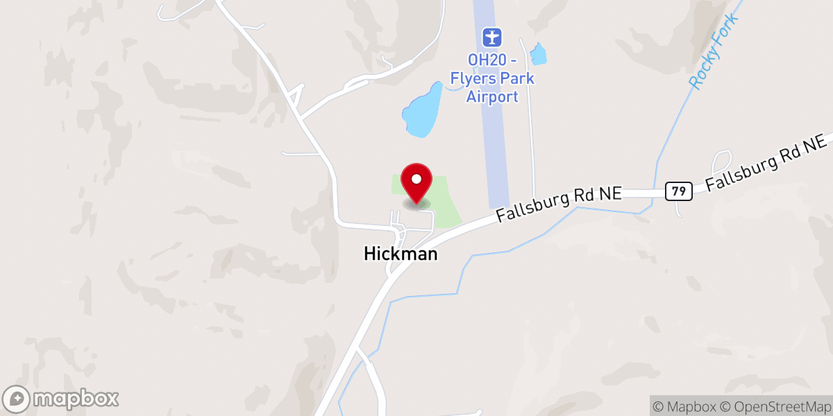 Map showing location of Rocky Fork Church of Christ