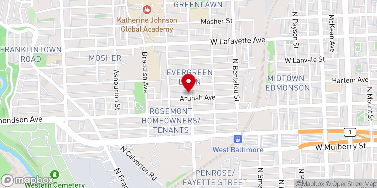 Map showing location of First Abyssinia Baptist Church