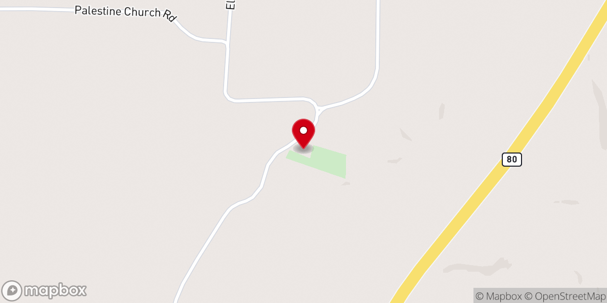 Map showing location of Palestine Church