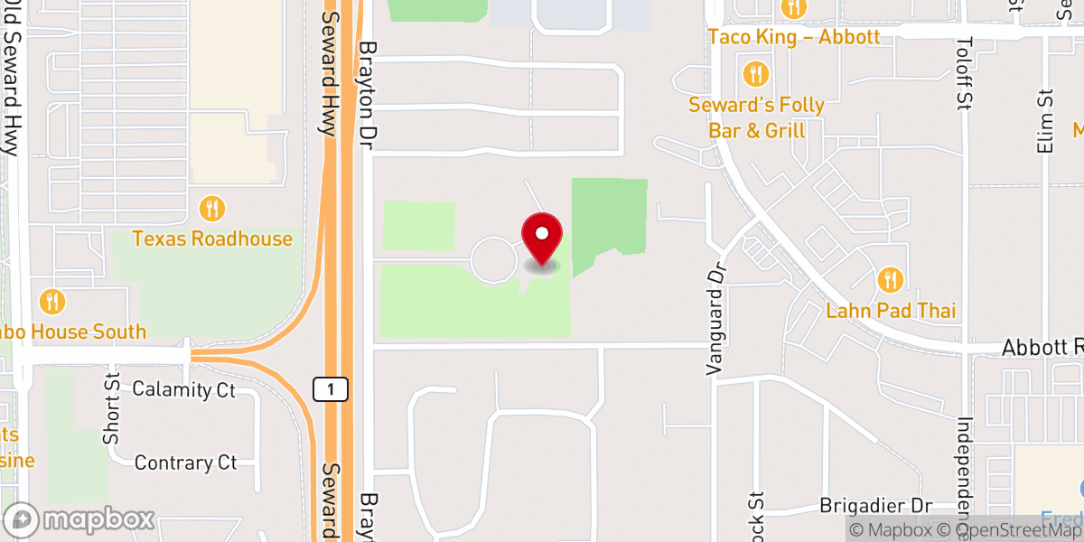 Map showing location of Anchorage Family Church