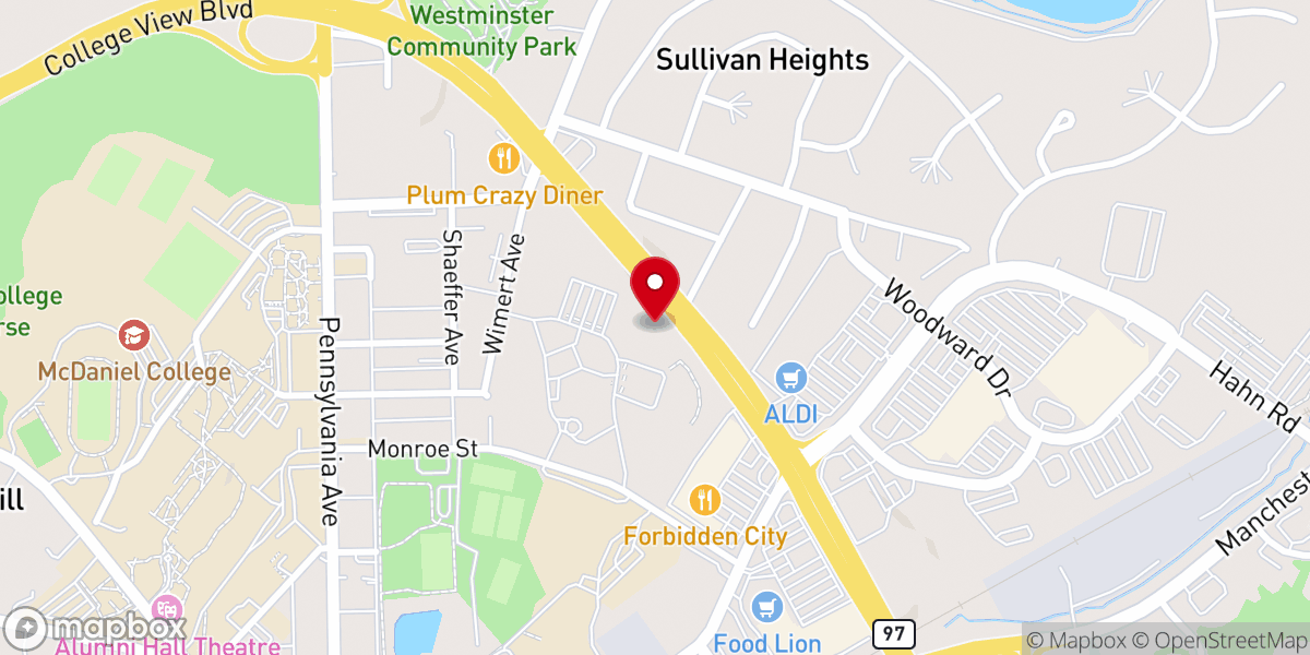 Map showing location of St. John Roman Catholic Church