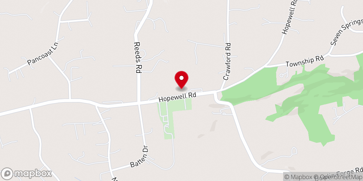Map showing location of Hopewell United Methodist Church