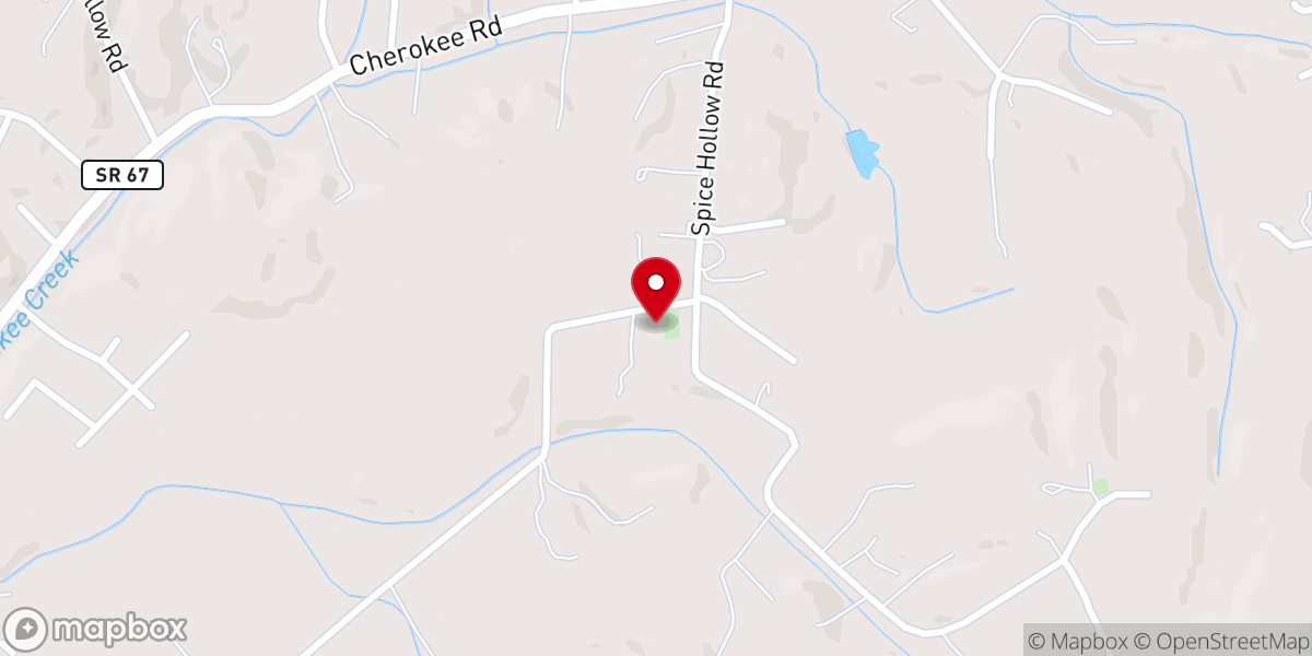 Map showing location of Cherokee Community Independent Freewill Baptist Church