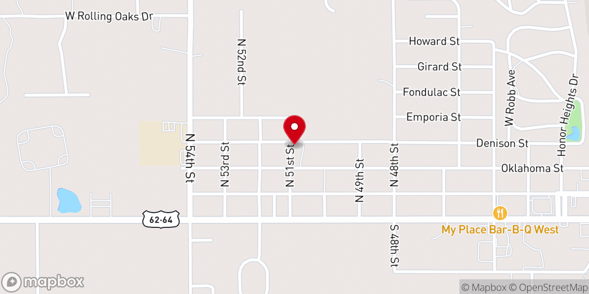 Map showing location of The Church on Denison