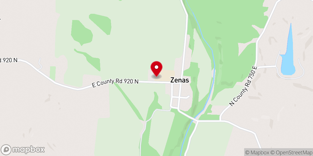 Map showing location of Zenas Baptist Church
