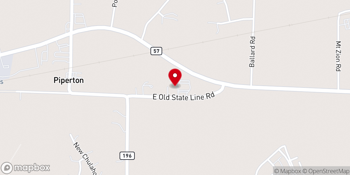 Map showing location of Piperton Baptist Church