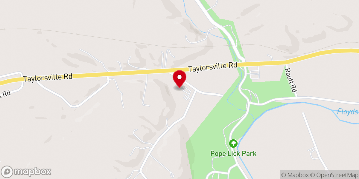 Map showing location of Reformed Baptist Church of Louisville