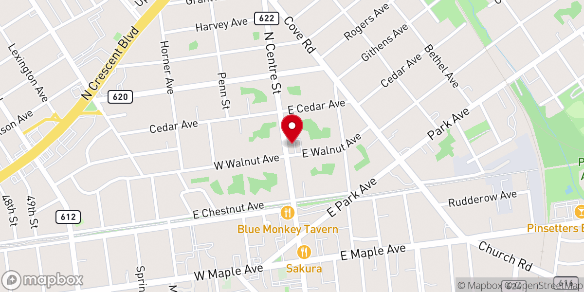 Map showing location of Freedom Church South Jersey