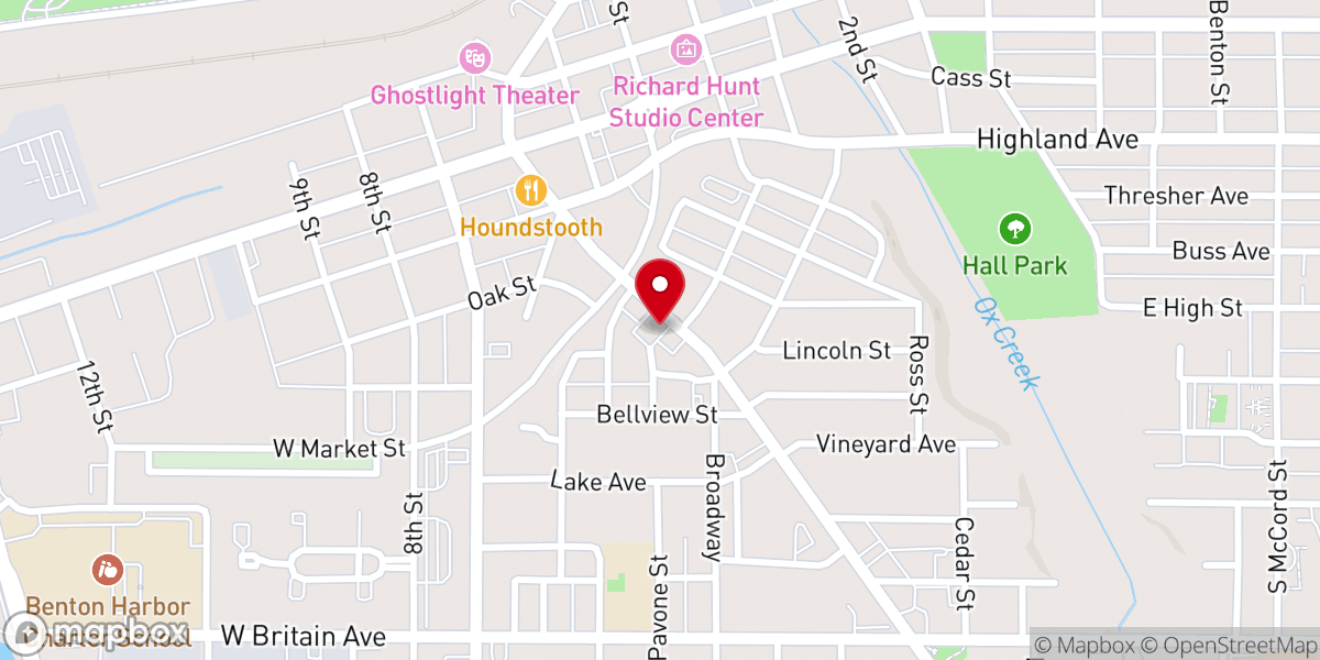 Map showing location of Bethel Christian Restoration Center