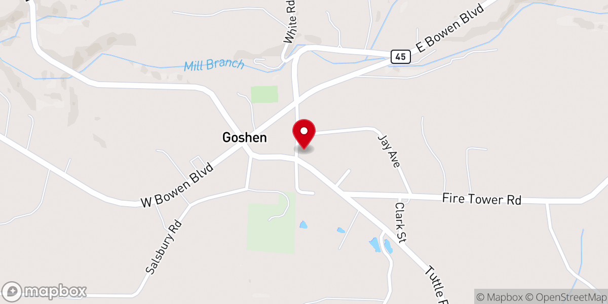 Map showing location of City of Goshen