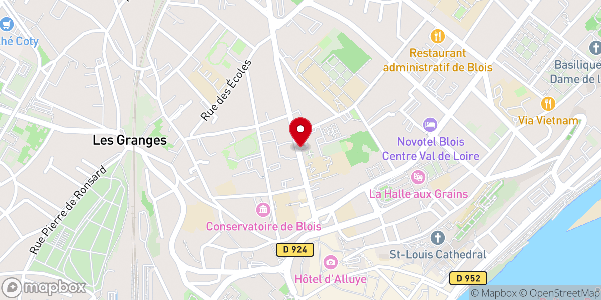 Map showing location of Maison Diocesaine