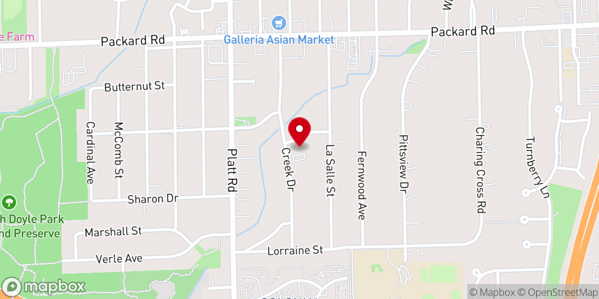 Map showing location of Korean Church-Ann Arbor