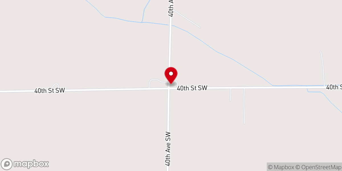 Map showing location of St John's Lutheran Church