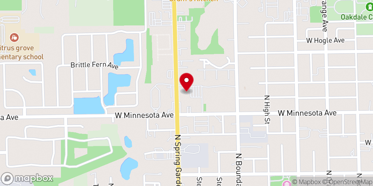 Map showing location of Stetson Baptist Church