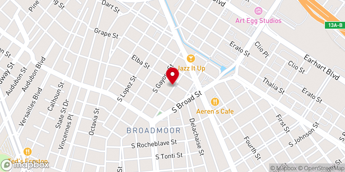 Map showing location of Faith Baptist Church of New Orleans
