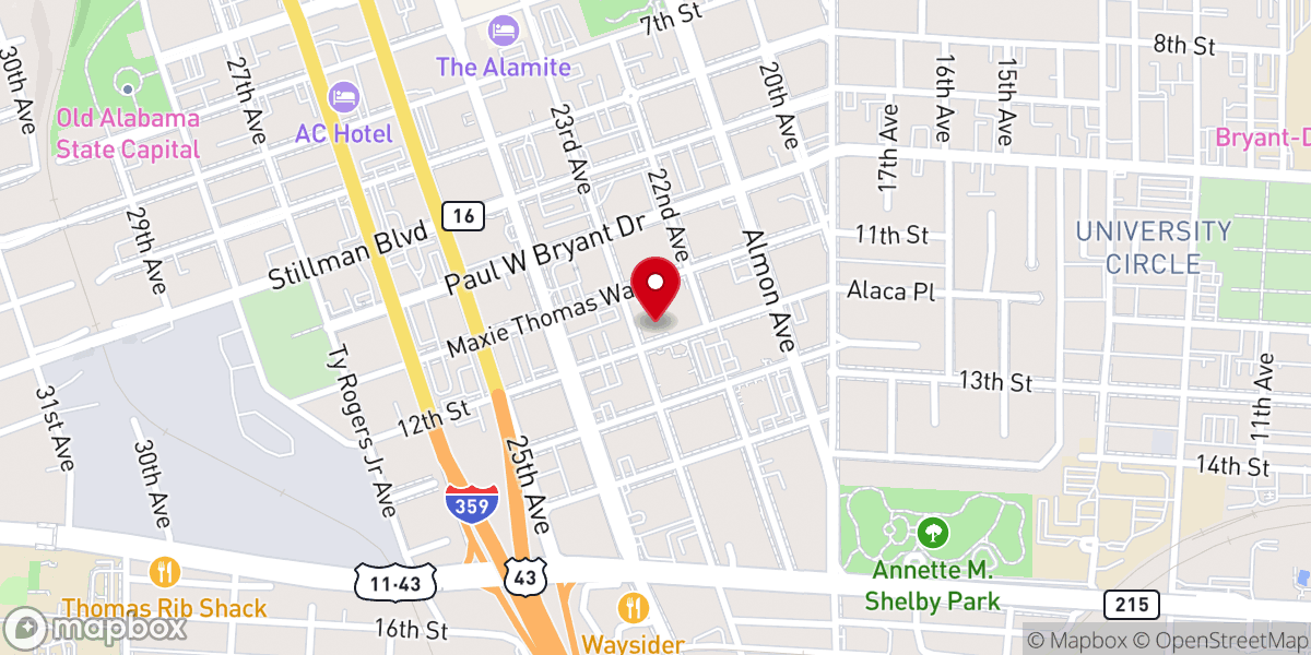 Map showing location of Bailey Tabernacle CME Church