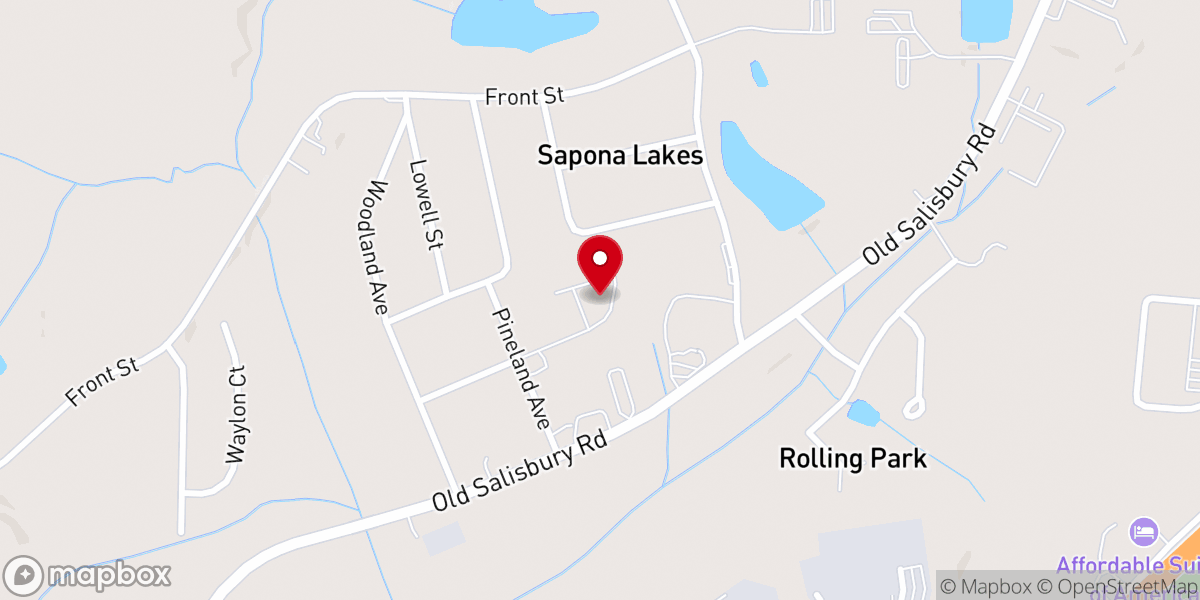 Map showing location of Rolling Heights Baptist Church