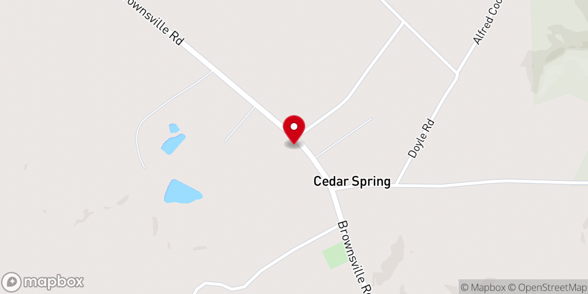 Map showing location of Community Church at Cedar Springs