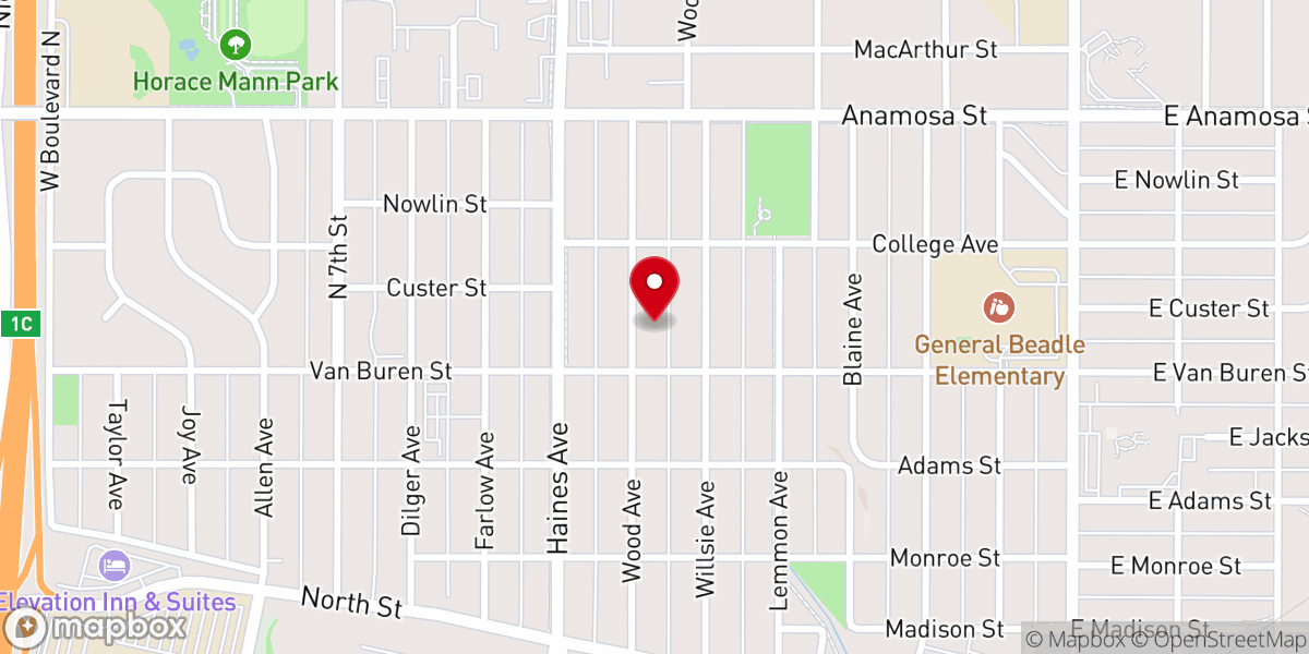 Map showing location of Our Redeemer Lutheran Church