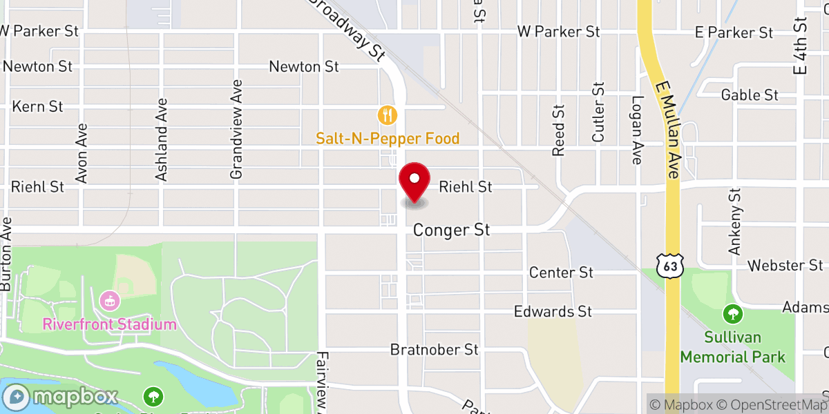 Map showing location of Impact Church of Hope