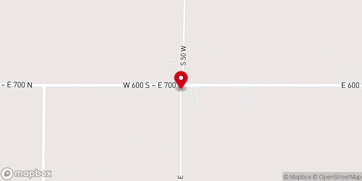Map showing location of Blue River German Church