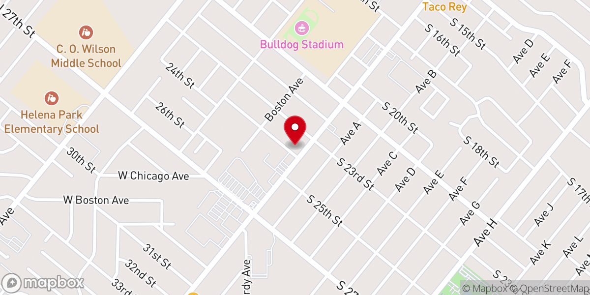 Map showing location of Nederland Avenue Church-Christ