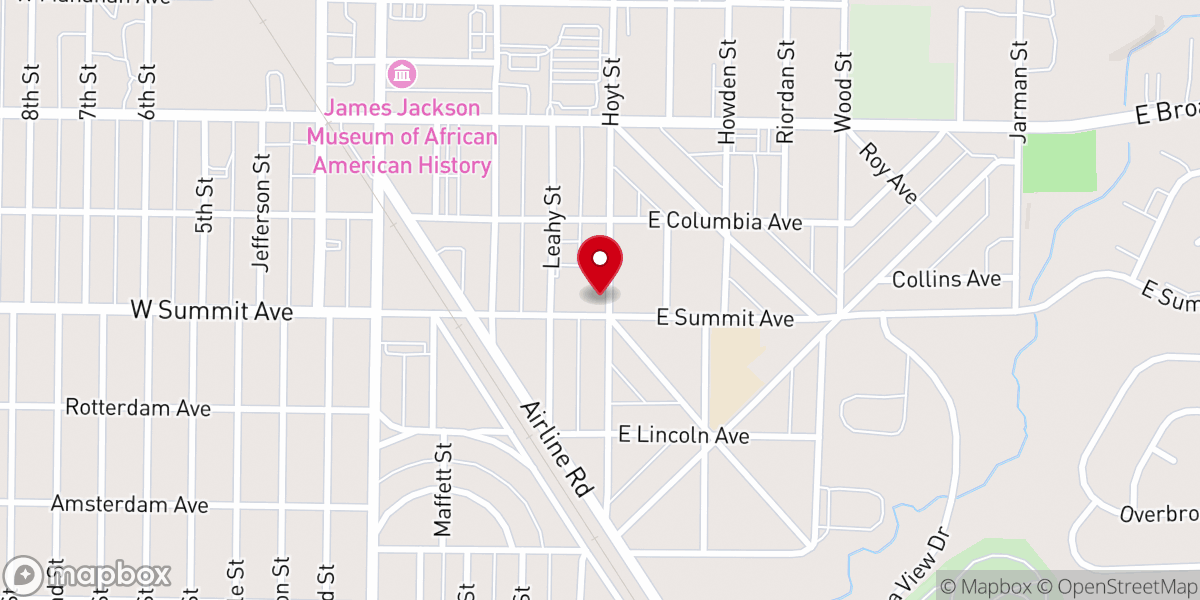 Map showing location of Sacred Heart Catholic Church