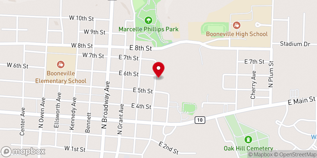 Map showing location of Parkview Baptist Church