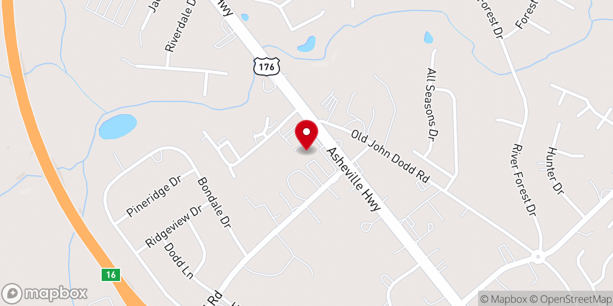 Map showing location of Hope Church - Spartanburg