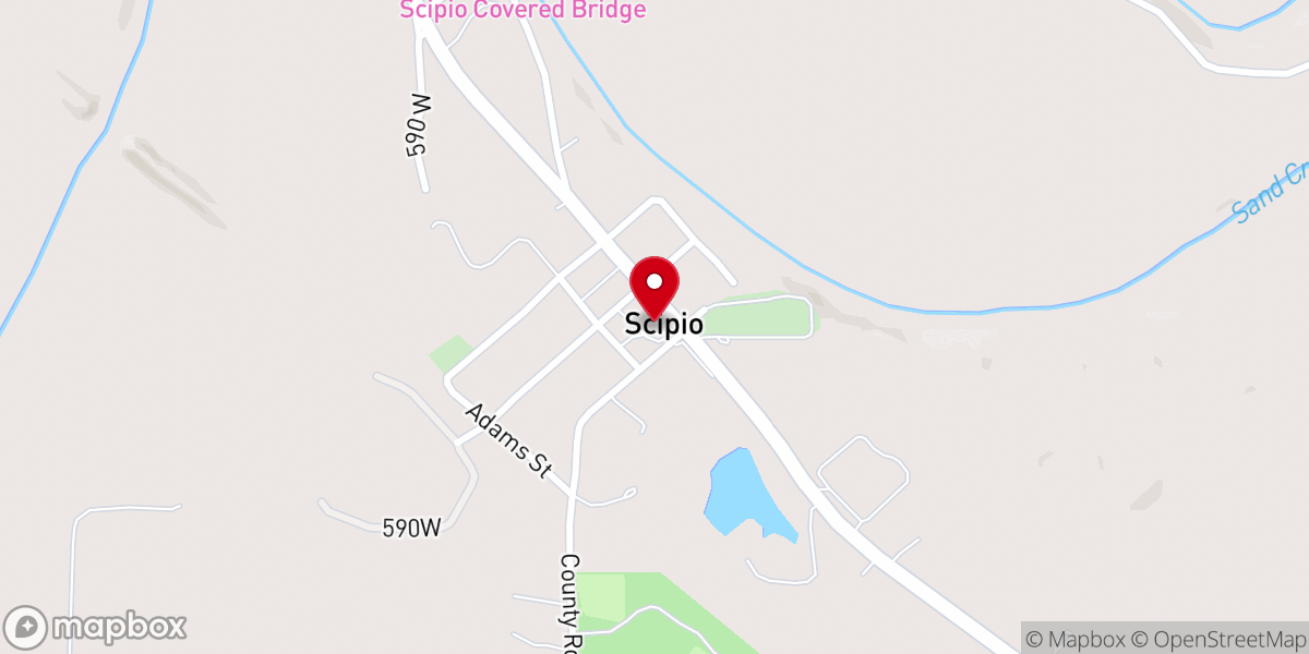 Map showing location of Scipio Presbyterian Church