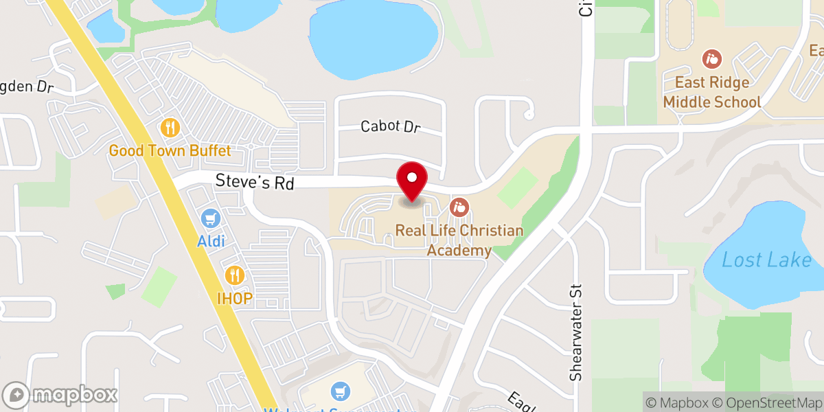 Map showing location of Real Life Christian Church | Clermont Campus