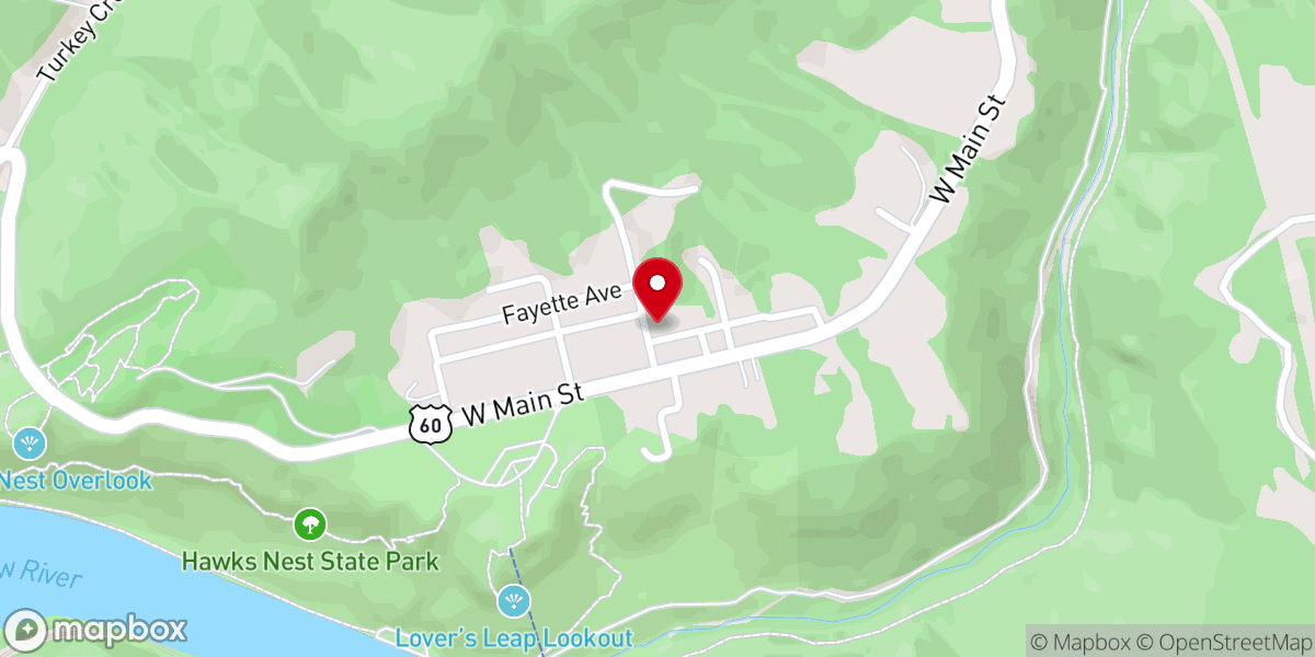 Map showing location of Lover's Leap Baptist Church