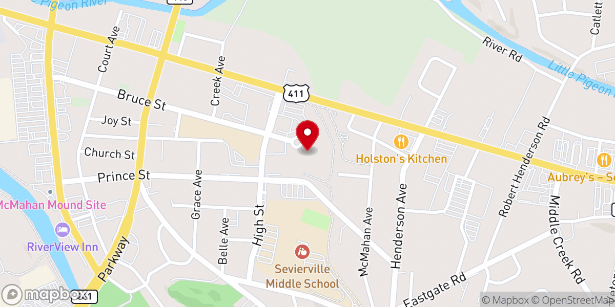 Map showing location of Abundant Life Worship Center