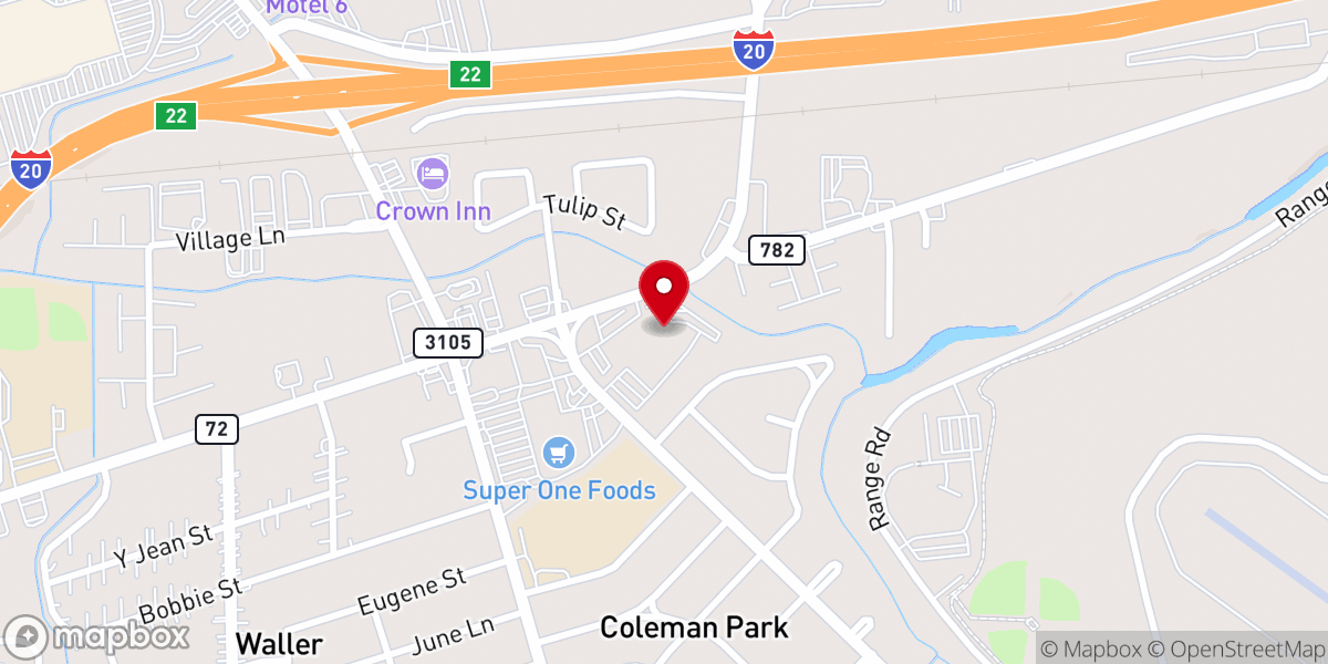 Map showing location of Bossier Parish Coroners Office