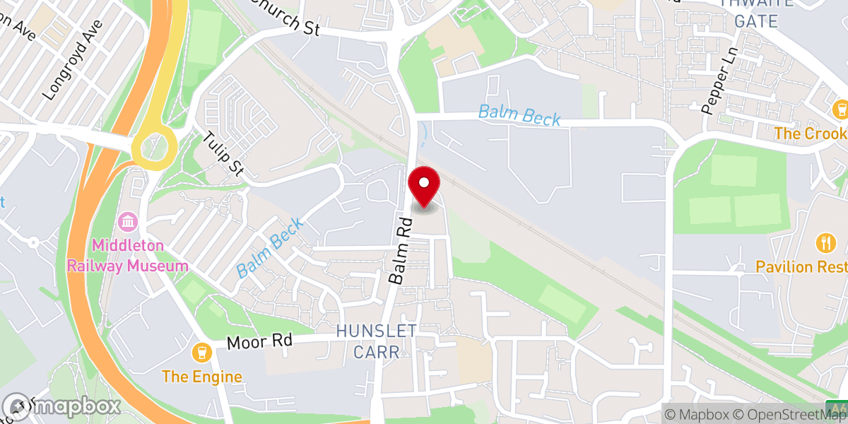 Map showing location of Hunslet Methodist Church