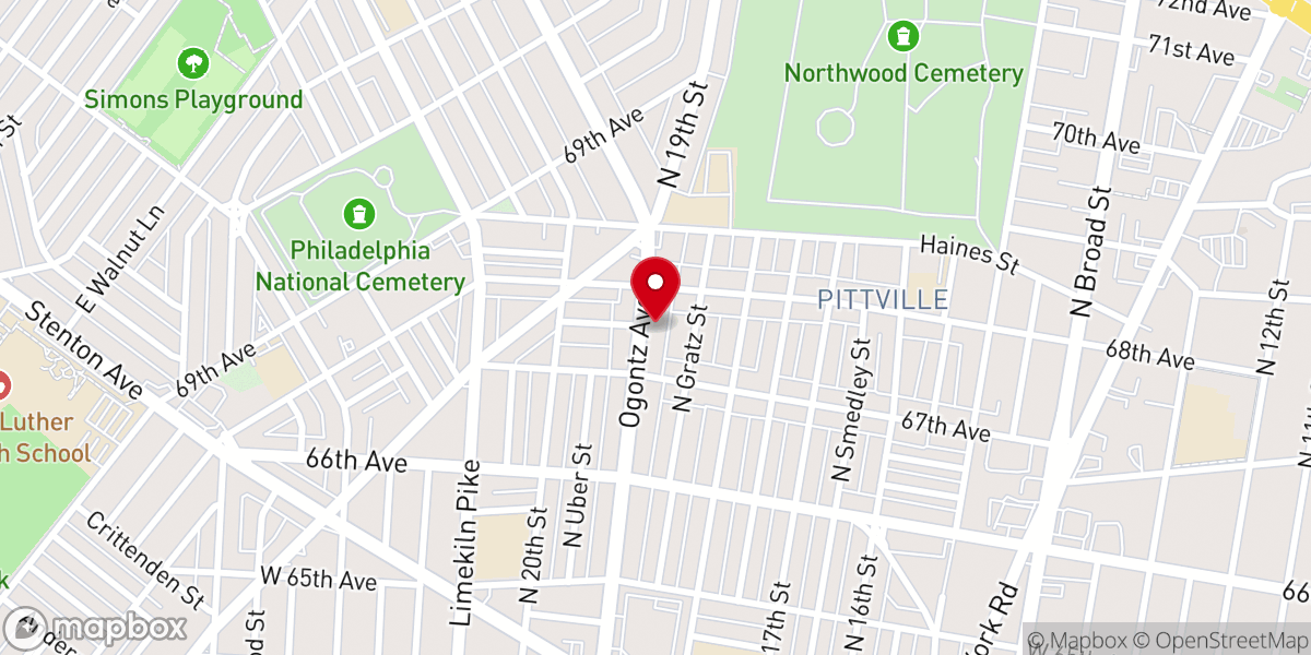Map showing location of Bethesda Christian Fellowship Church