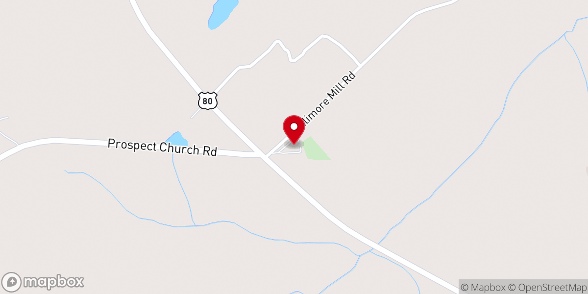 Map showing location of Higgsville Baptist Church