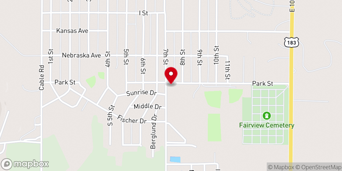 Map showing location of First Christian Church