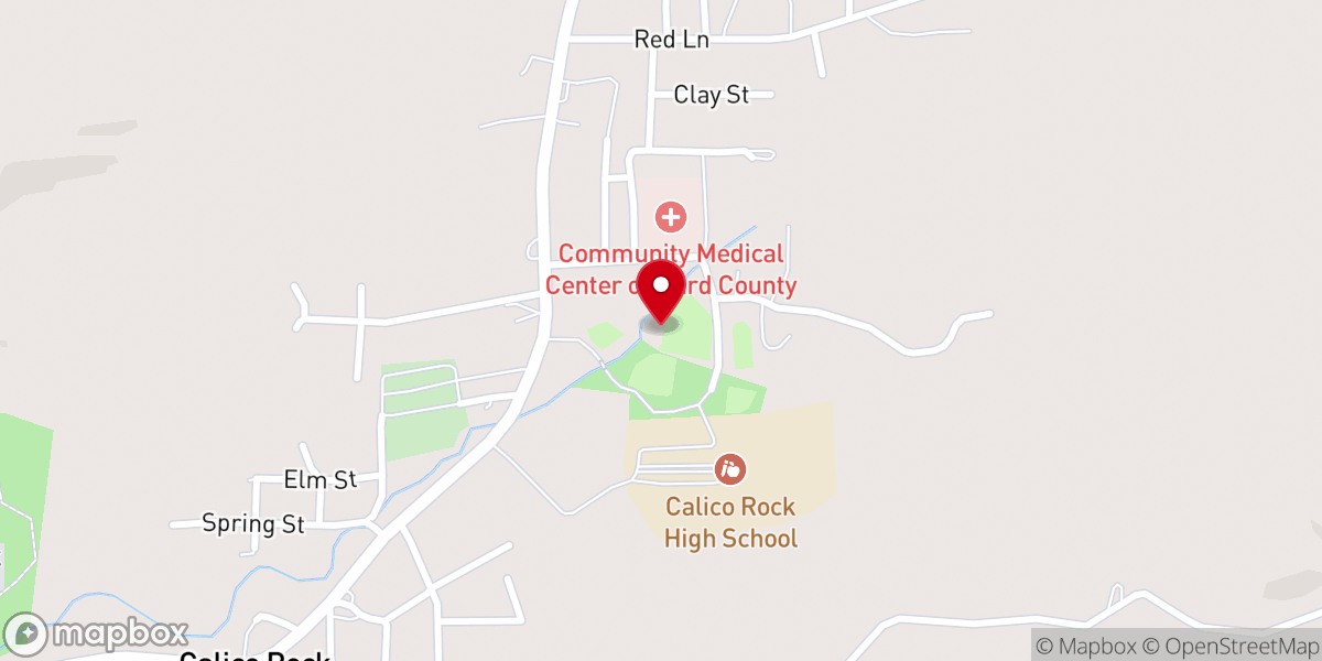 Map showing location of Calico Rock Cowboy Church