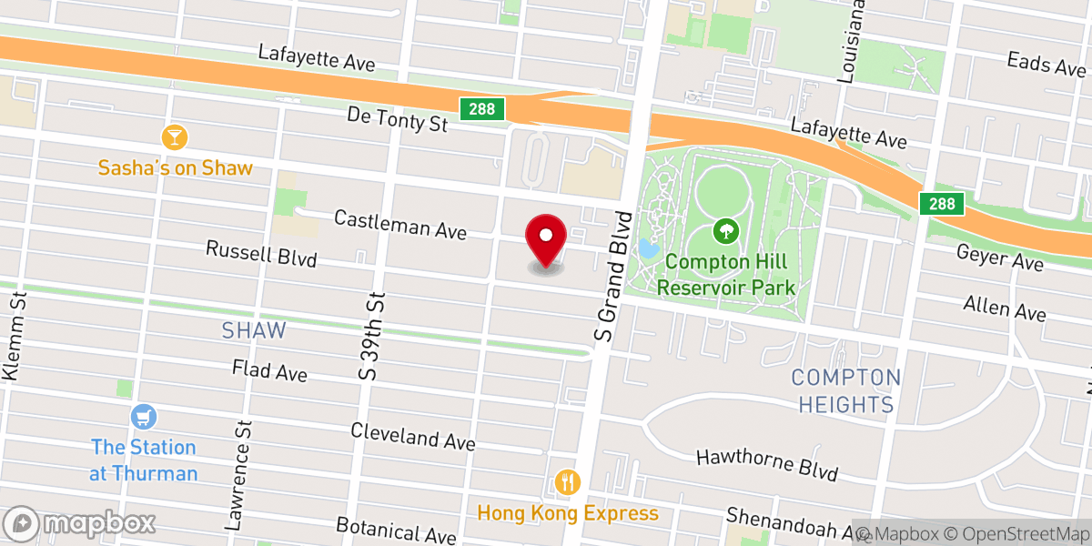 Map showing location of Compton Heights Baptist Church