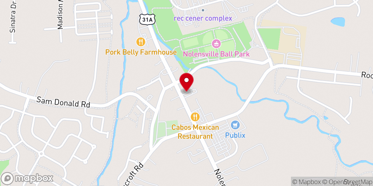 Map showing location of Nolensville United Methodist Church Historical Marker