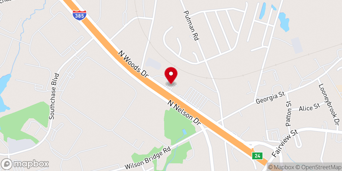 Map showing location of Grace Reformed Baptist Church