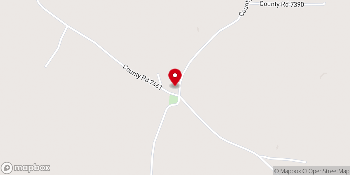 Map showing location of Oak Hill Baptist Church