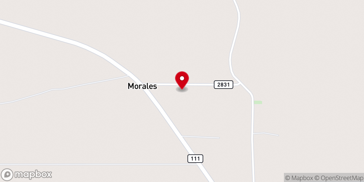 Map showing location of Morales Baptist Church