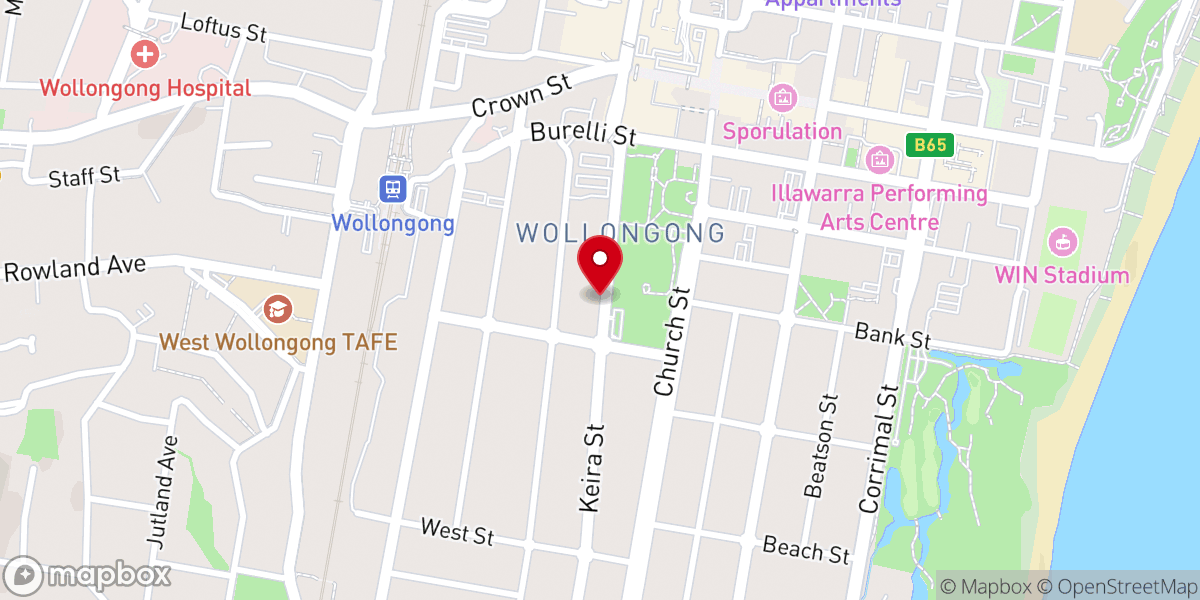Map showing location of Catholic Education Office Diocese of Wollongong