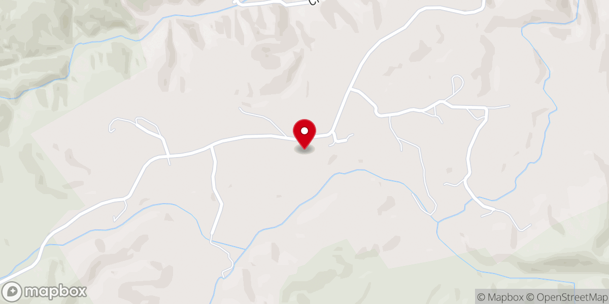 Map showing location of Flat Creek Baptist Church