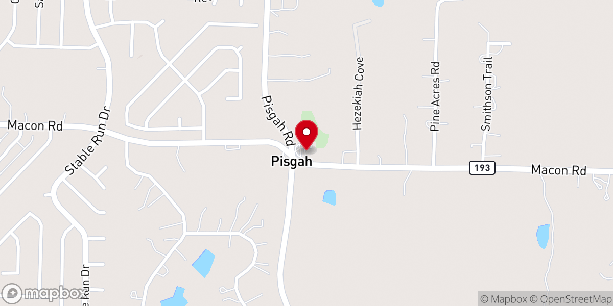 Map showing location of Mt Pisgah MBC Church
