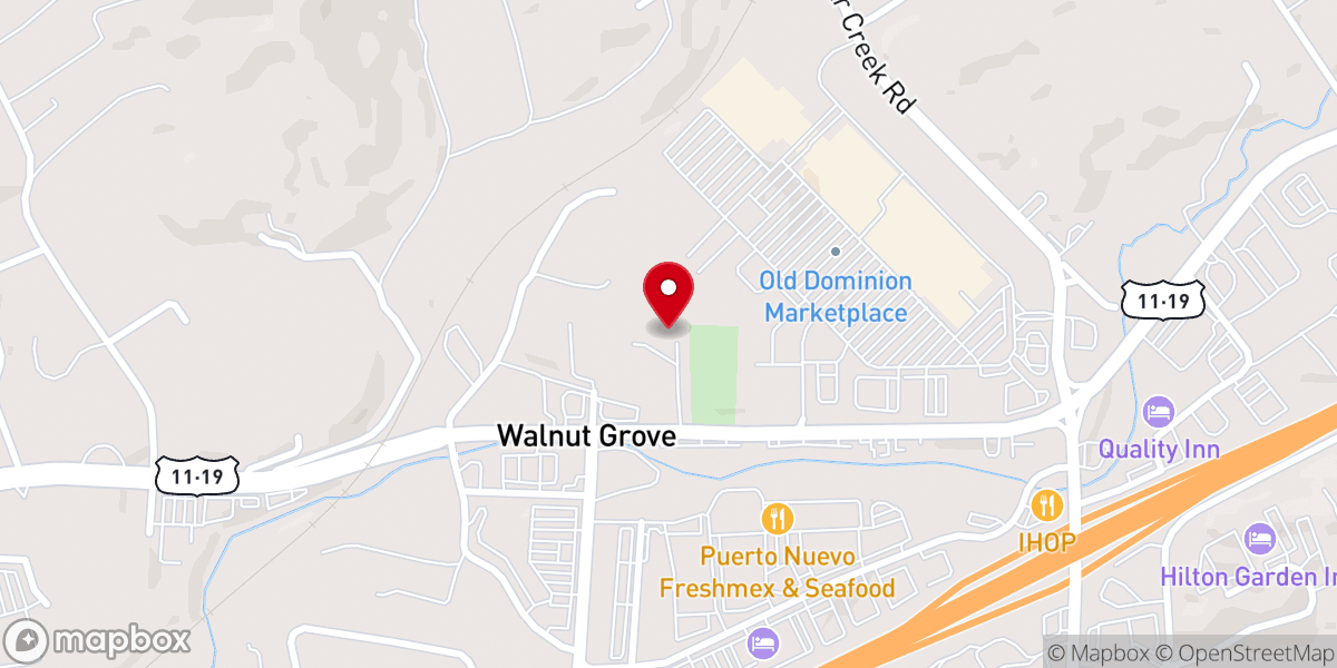 Map showing location of Walnut Grove Presbyterian Church