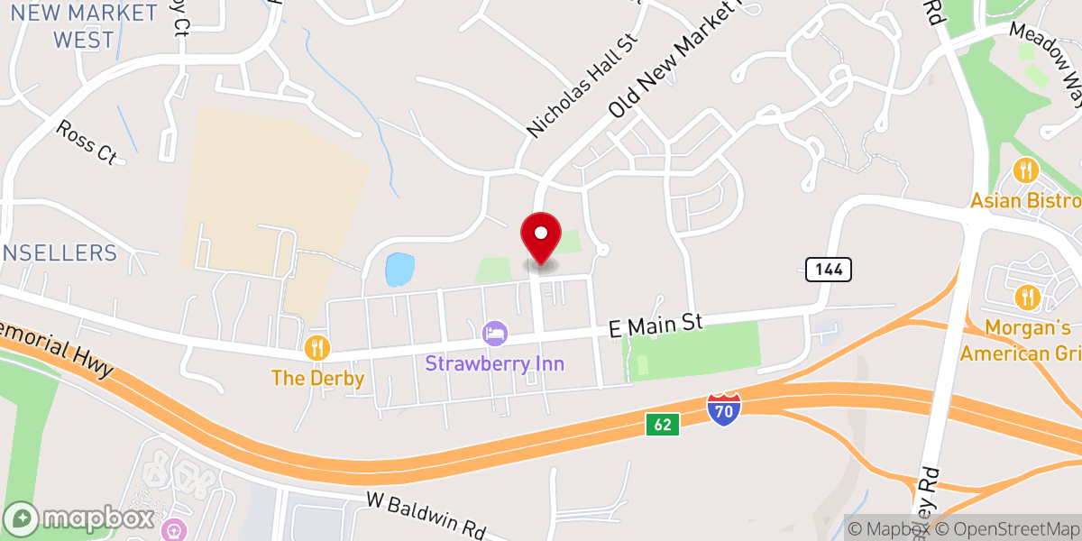 Map showing location of New Market United Methodist Church